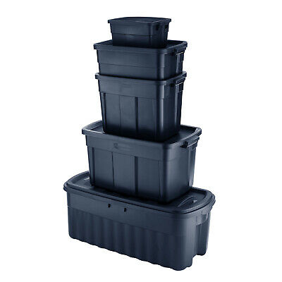 Rubbermaid Storage Box 20 2/5w x 32 3/10d x 16 7/10h Dark Indigo Metallic 